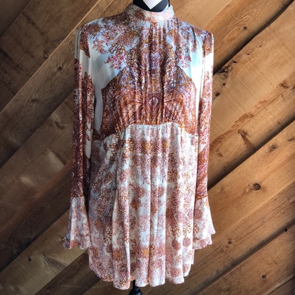 Free People Tops - Free People Lady Luck Boho Tunic Ivory Combo M